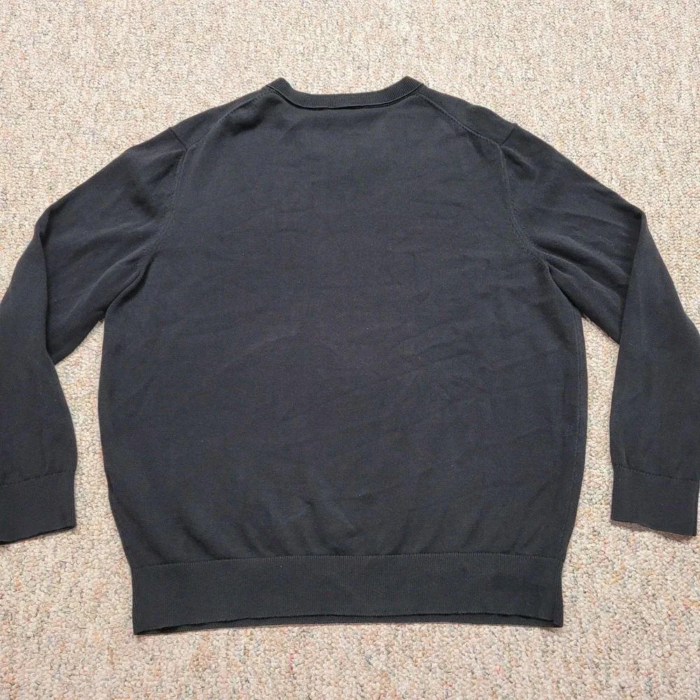 Lacoste Sweater Mens‎ 6 XL Black V Neck Pullover Classic Fit Preppy Crocodile